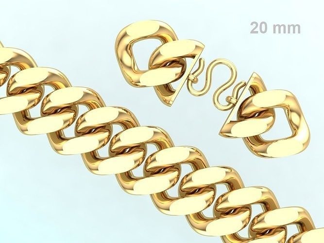Chain Bracelets 20mm - Miami Cuban bracelets - Link bracelets 3D print model