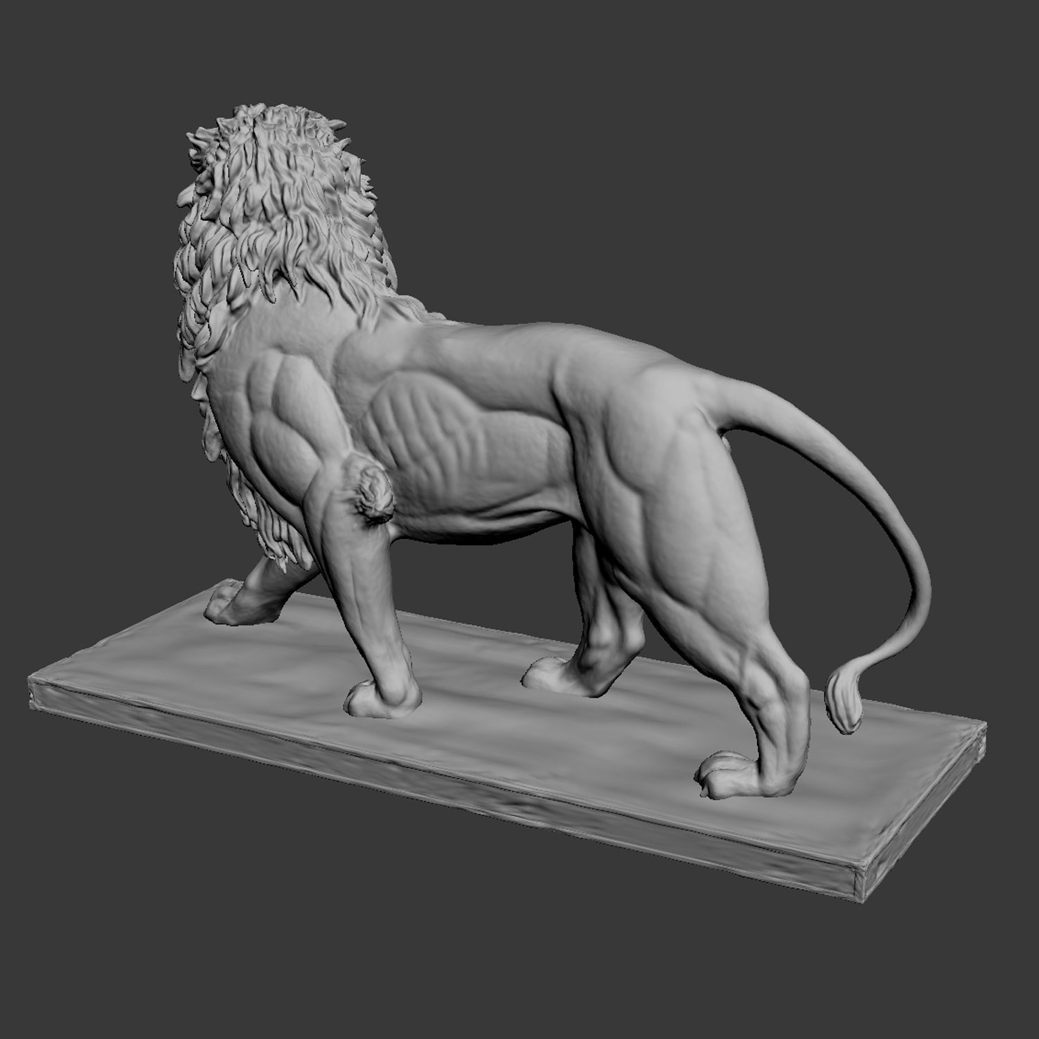 Stone Lion Statue 3D model_10