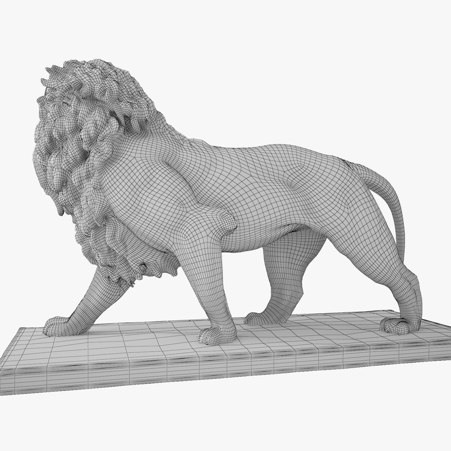 Stone Lion Statue 3D model_14