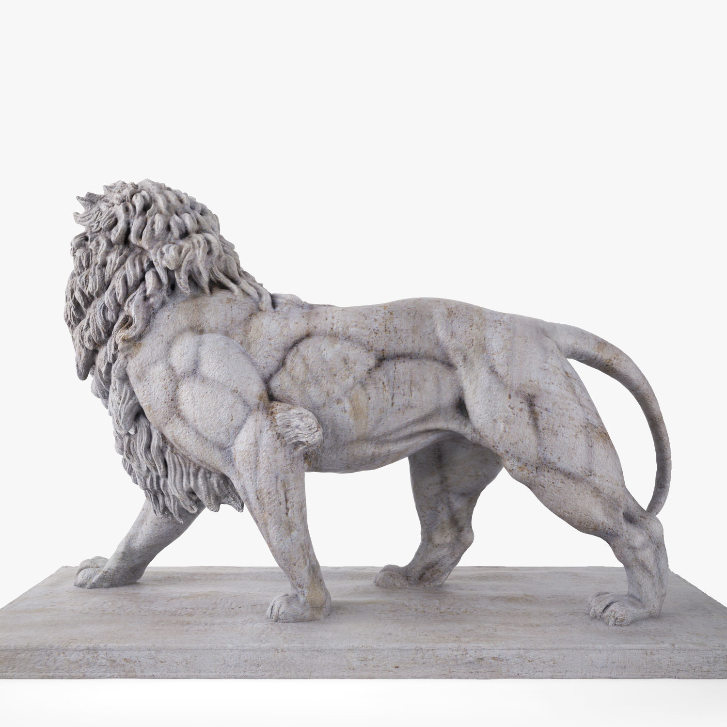 Stone Lion Statue 3D model_4