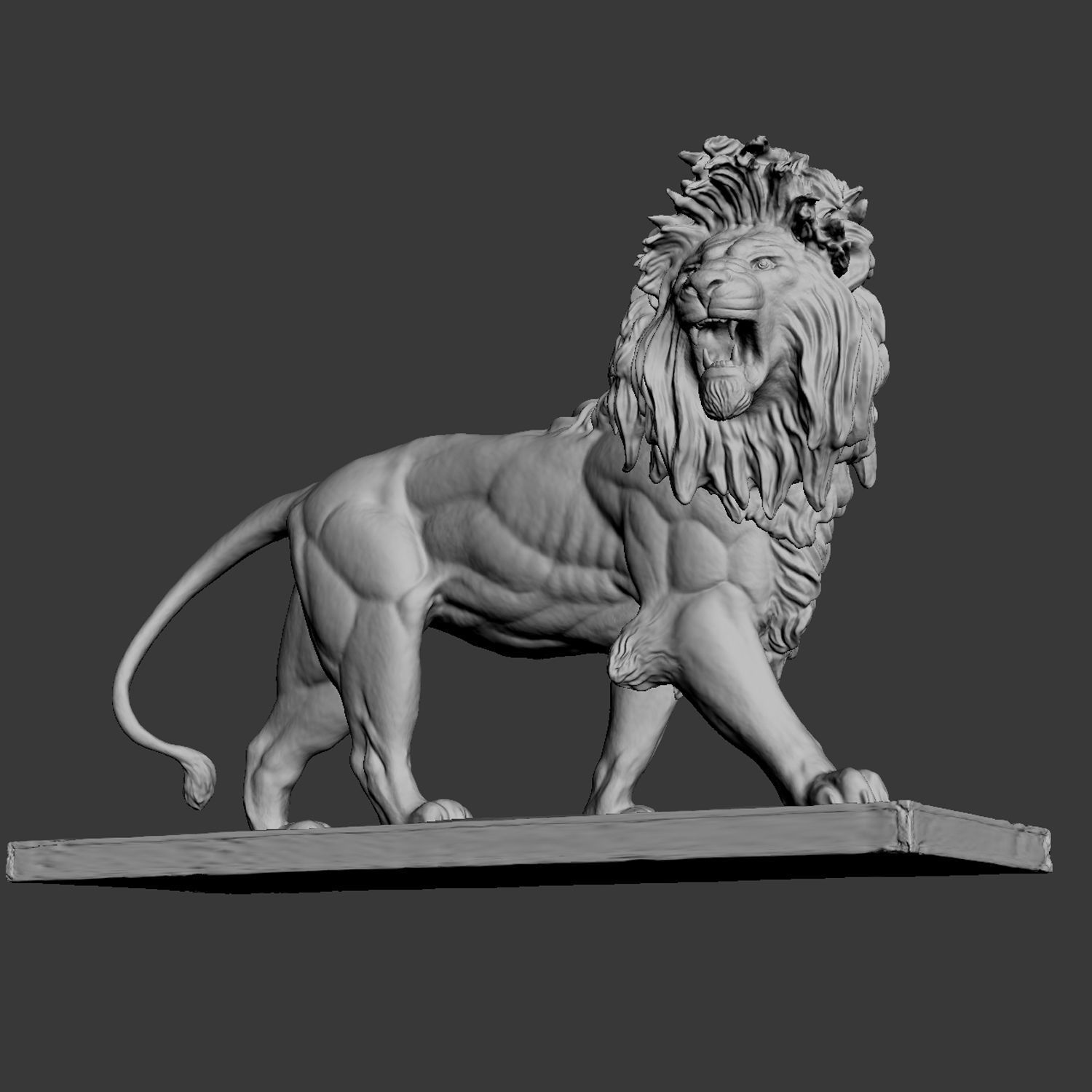 Stone Lion Statue 3D model_7