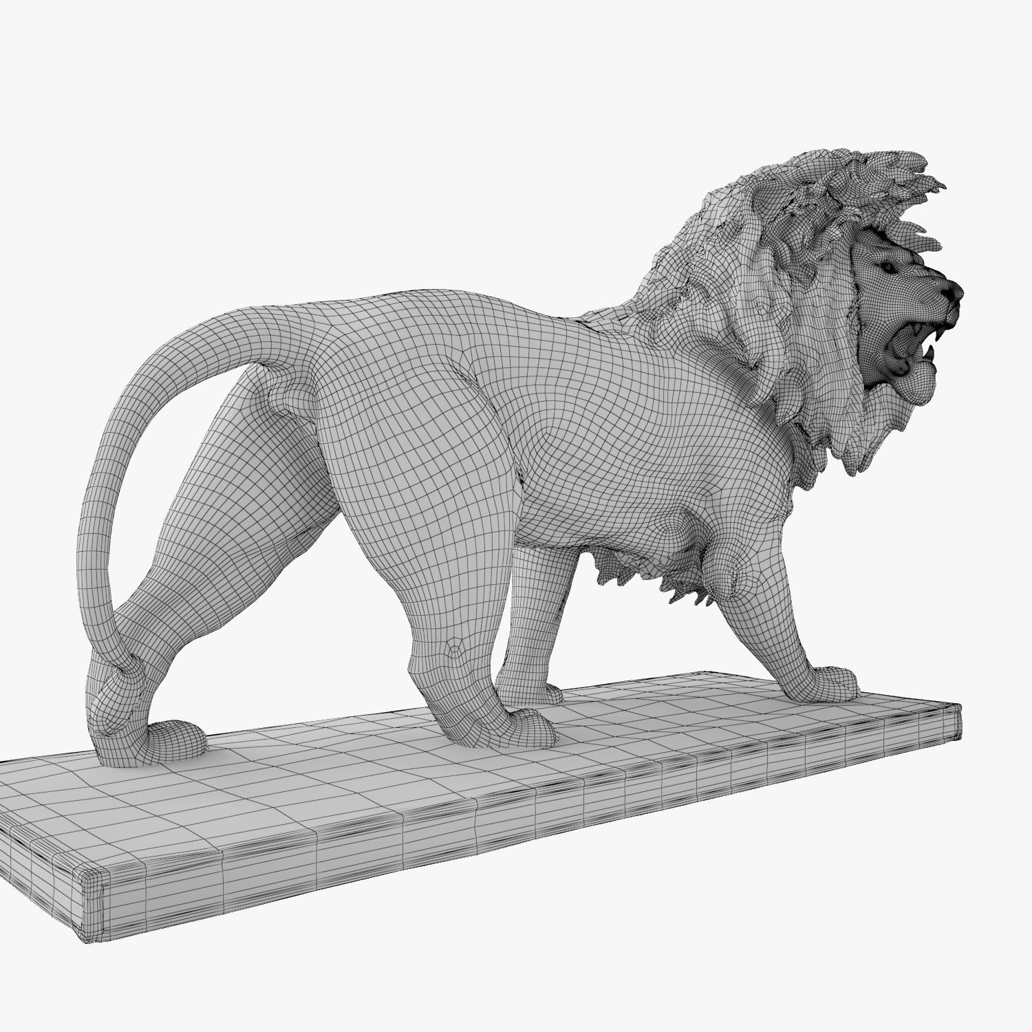 Stone Lion Statue 3D model_12