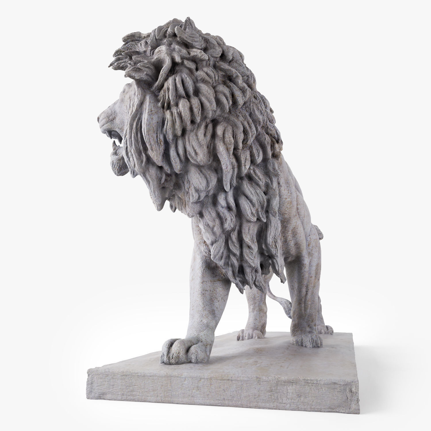 Stone Lion Statue 3D model_2