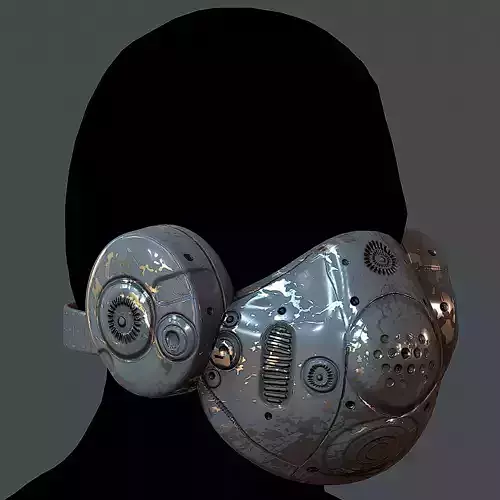 Gas mask helmet 3d model scifi Low-poly