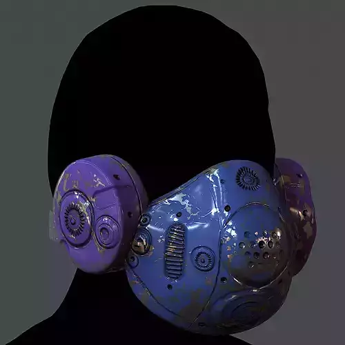 Gas mask helmet 3d model scifi Low-poly