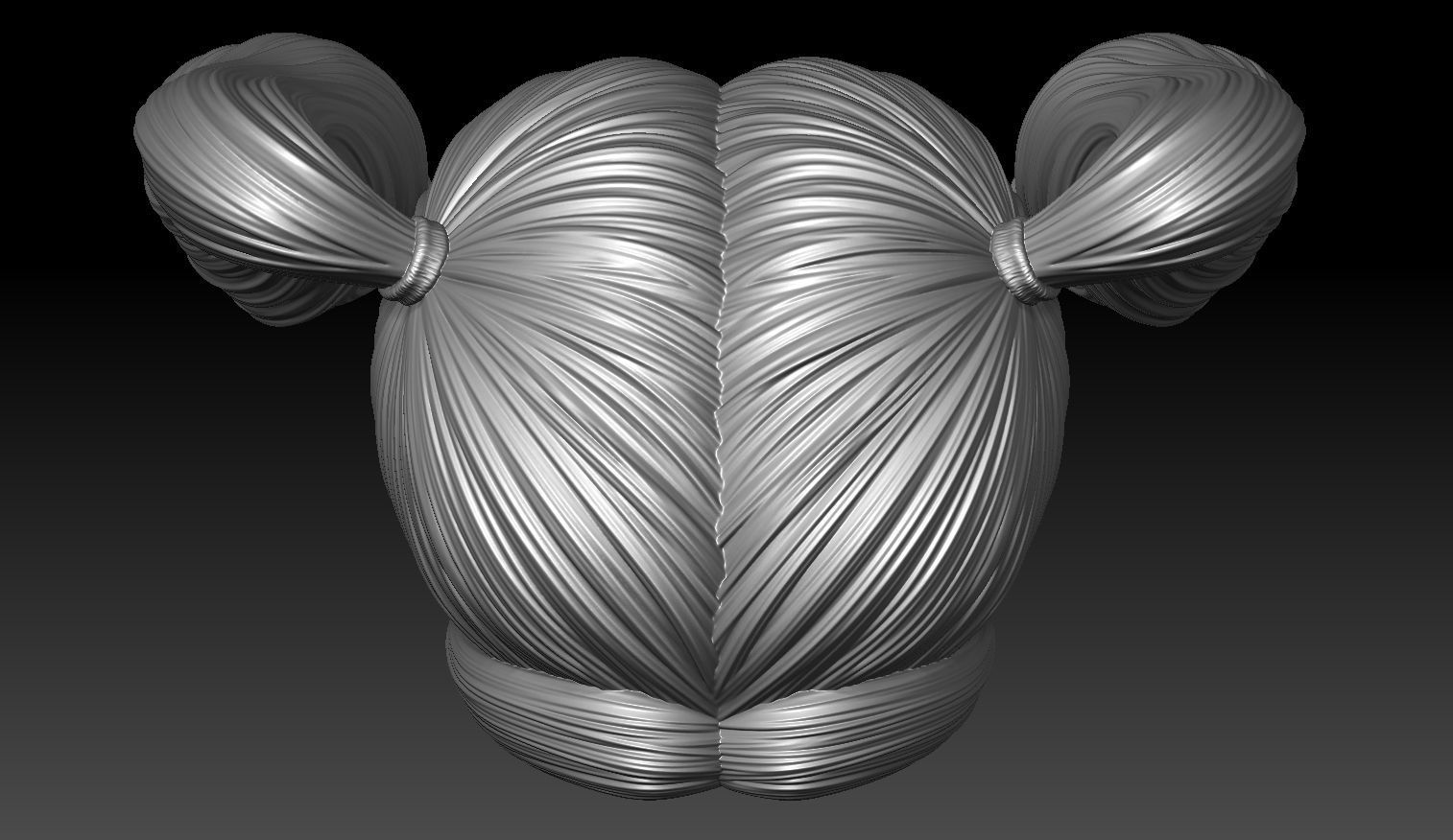 Female Hair Model A03 3D model_8