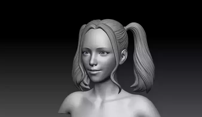 Female Hair Model A03 3D model Female Hair Model A03 3D model