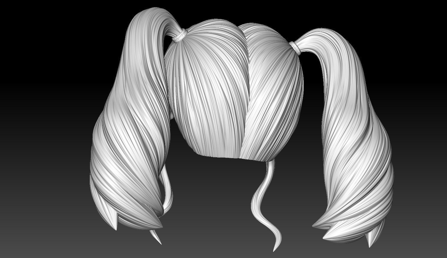 Female Hair Model A03 3D model_13