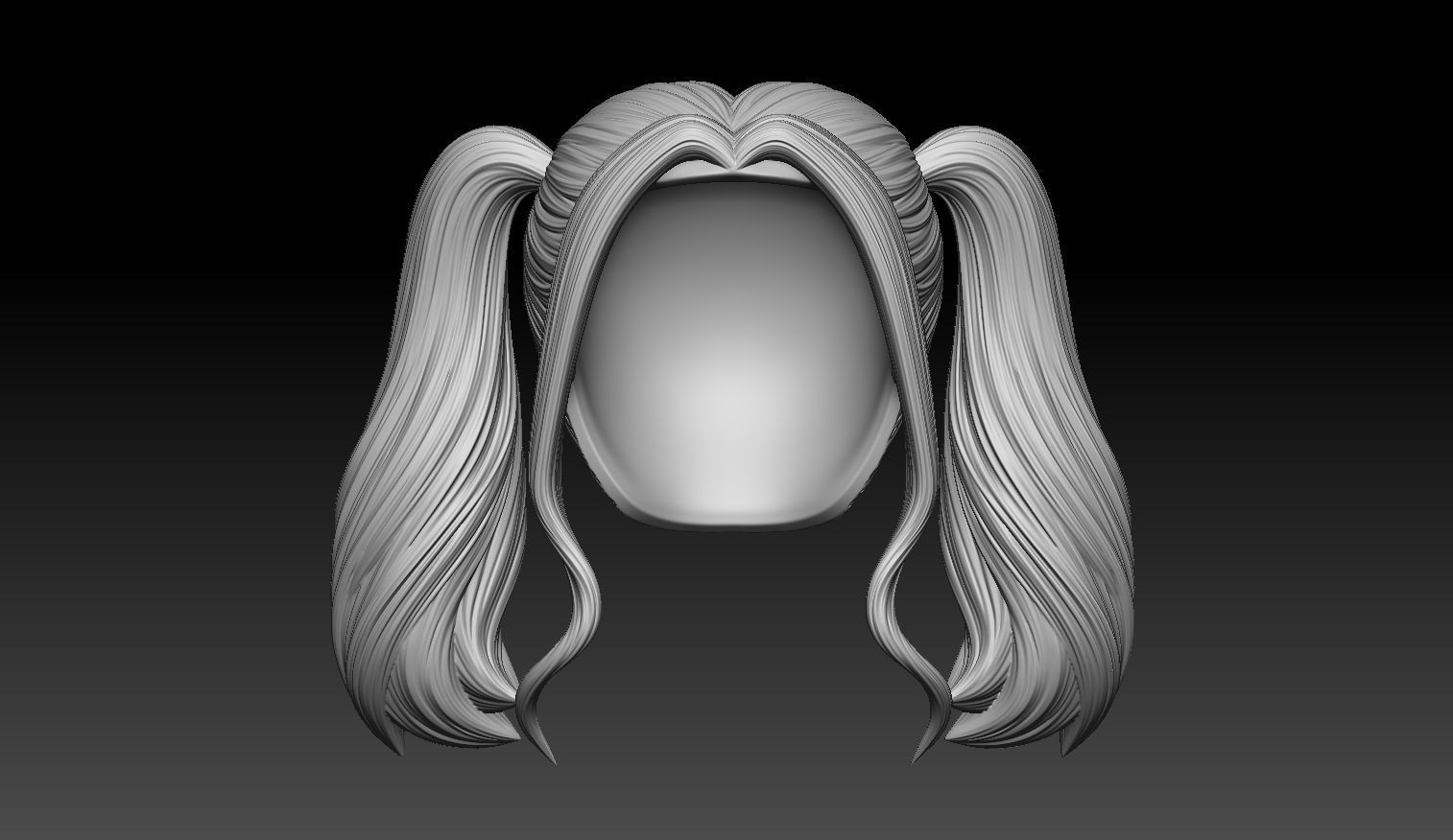 Female Hair Model A03 3D model_2