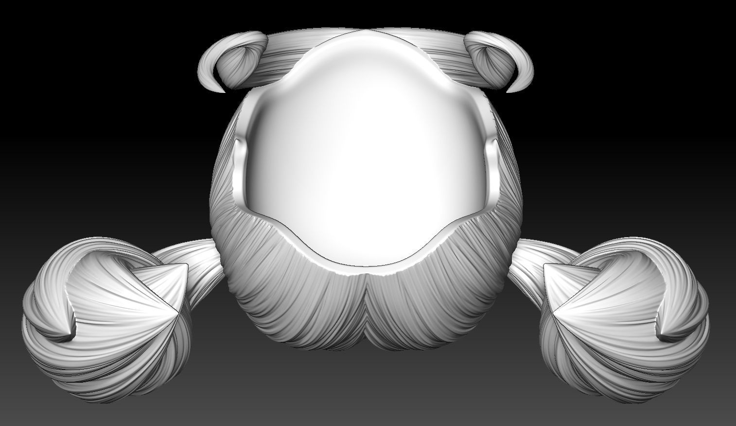 Female Hair Model A03 3D model_9