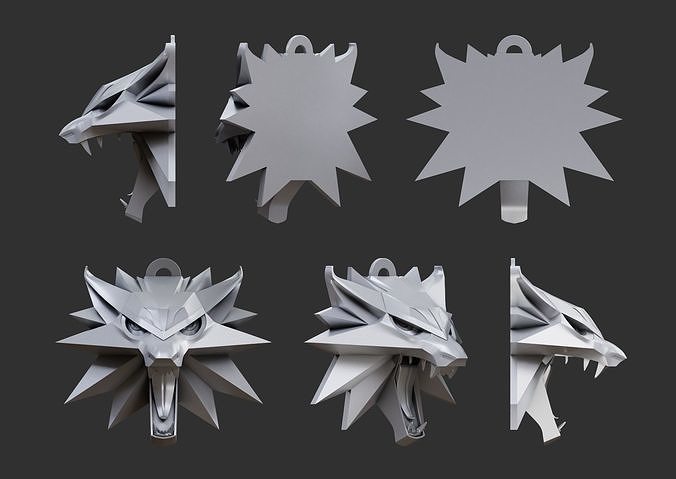 Witcher Wolf Necklace 3D print model