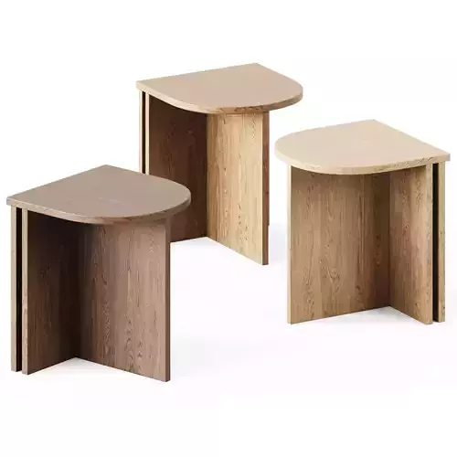Hinoki Wood Round Side Table by The Citizenry