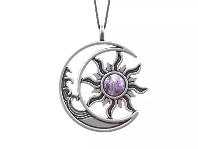 Sun Moon Pendant 3D print model