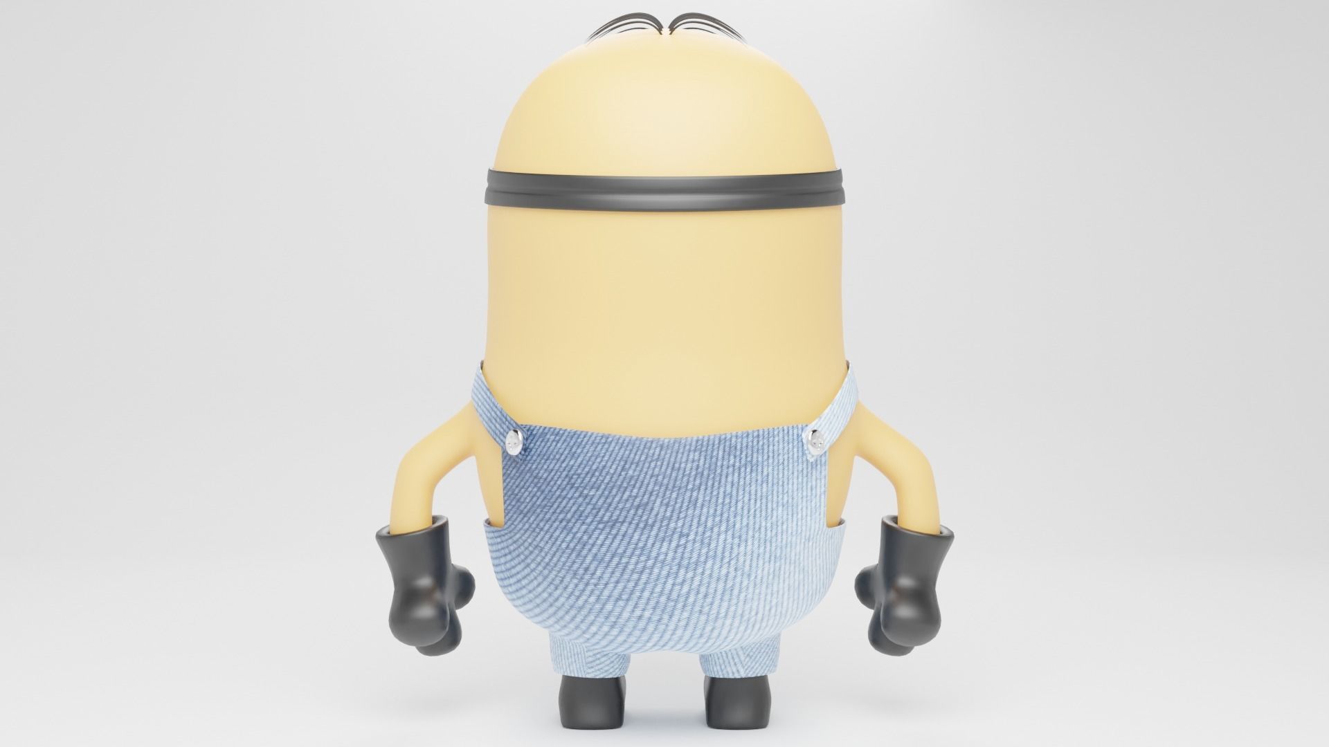 Minion wearing glasses and overalls 3D model_3