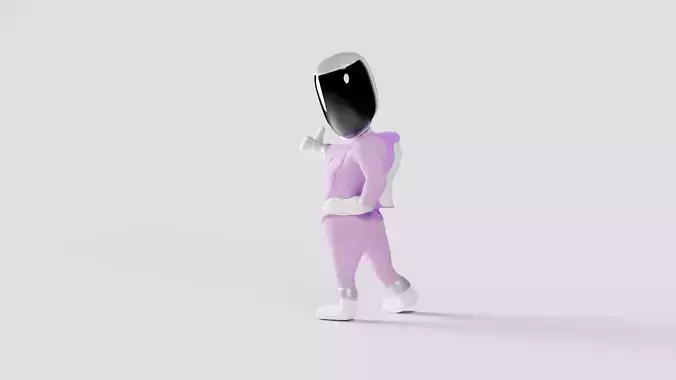 Rigged Cartoon Space Girl - Space Woman Character 3D model