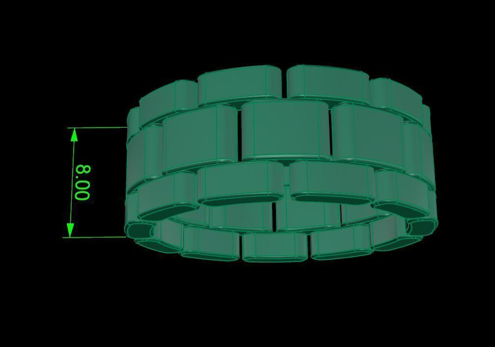 Link Style Band Ring Mix Size 3D print model_8