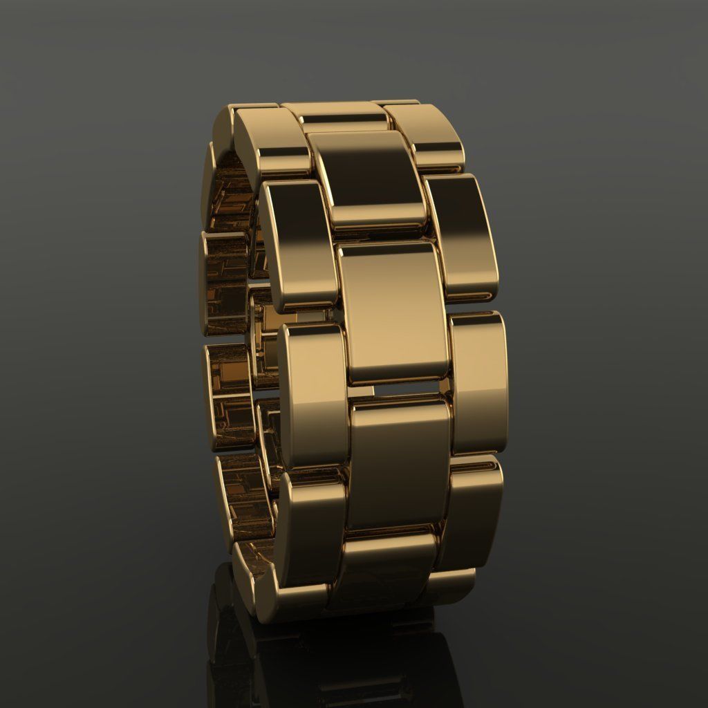 Link Style Band Ring Mix Size 3D print model_3