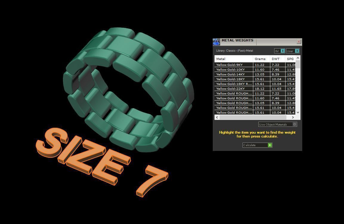 Link Style Band Ring Mix Size 3D print model_15