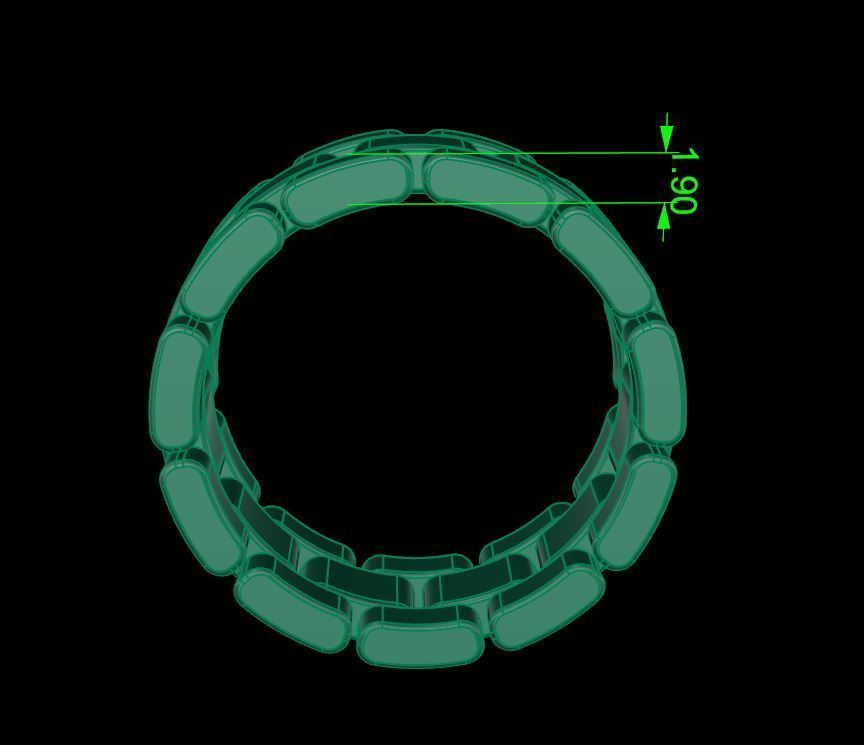 Link Style Band Ring Mix Size 3D print model_7