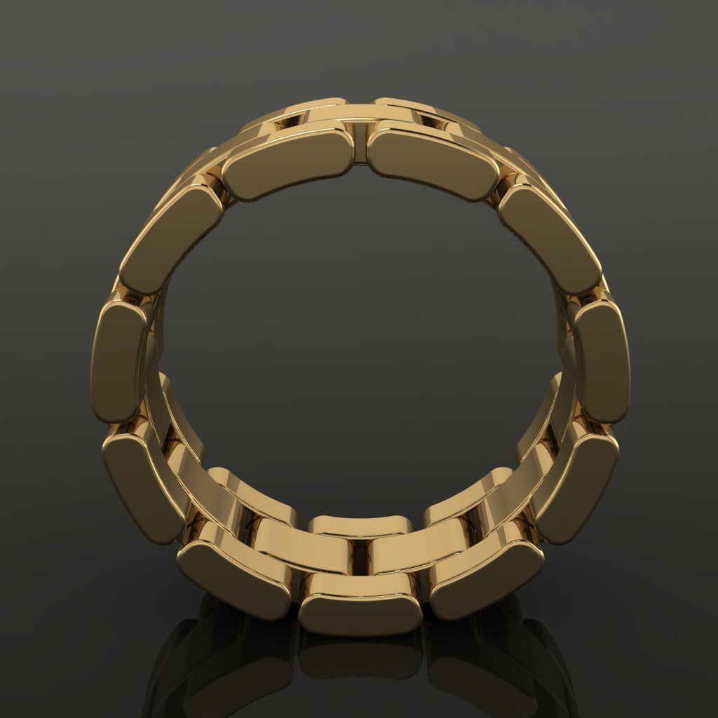 Link Style Band Ring Mix Size 3D print model_2