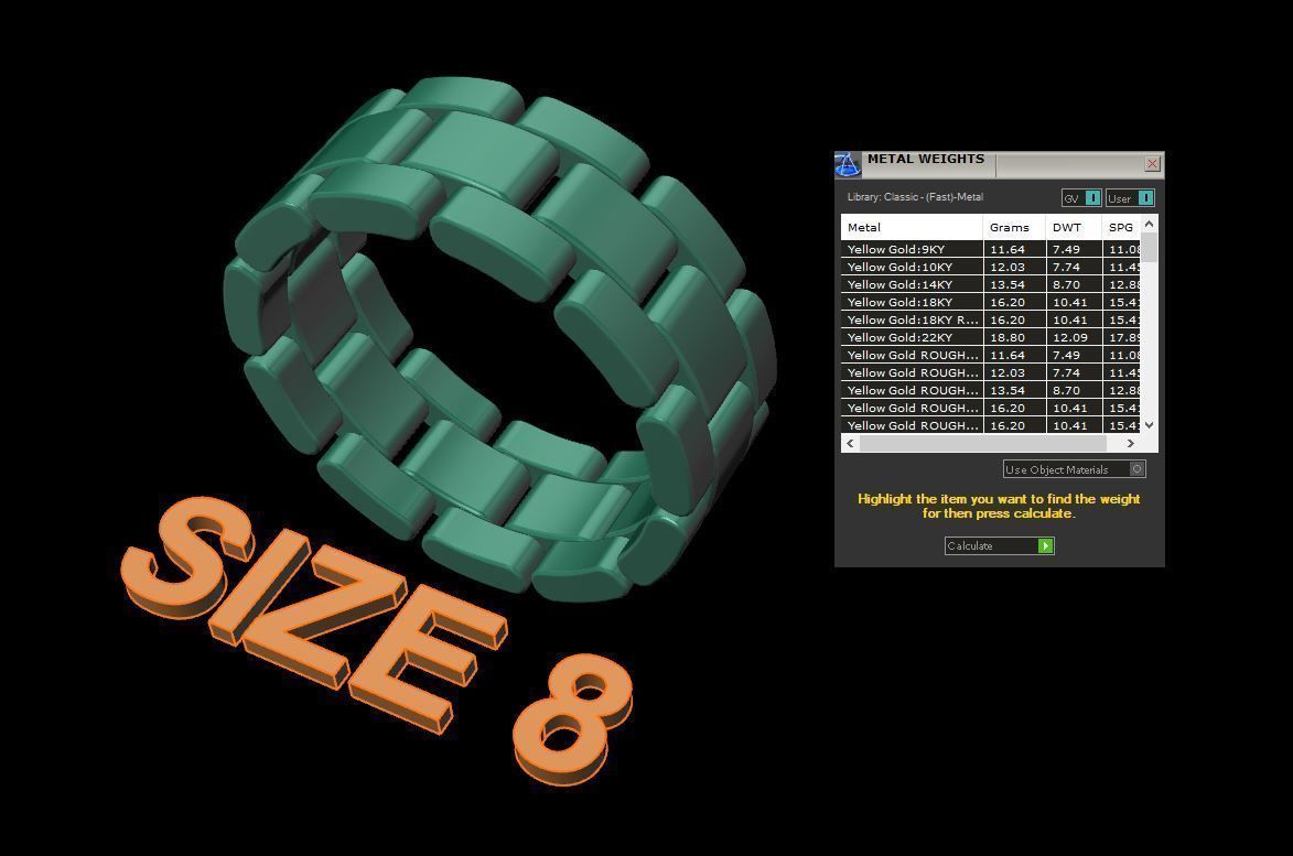 Link Style Band Ring Mix Size 3D print model_16