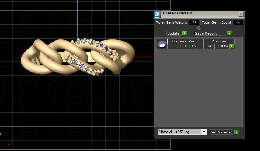 goldring two gold rings 3D print model_6