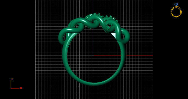 goldring two gold rings 3D print model_7