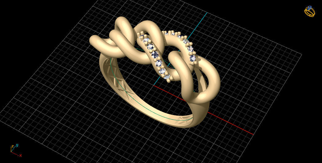 goldring two gold rings 3D print model_15