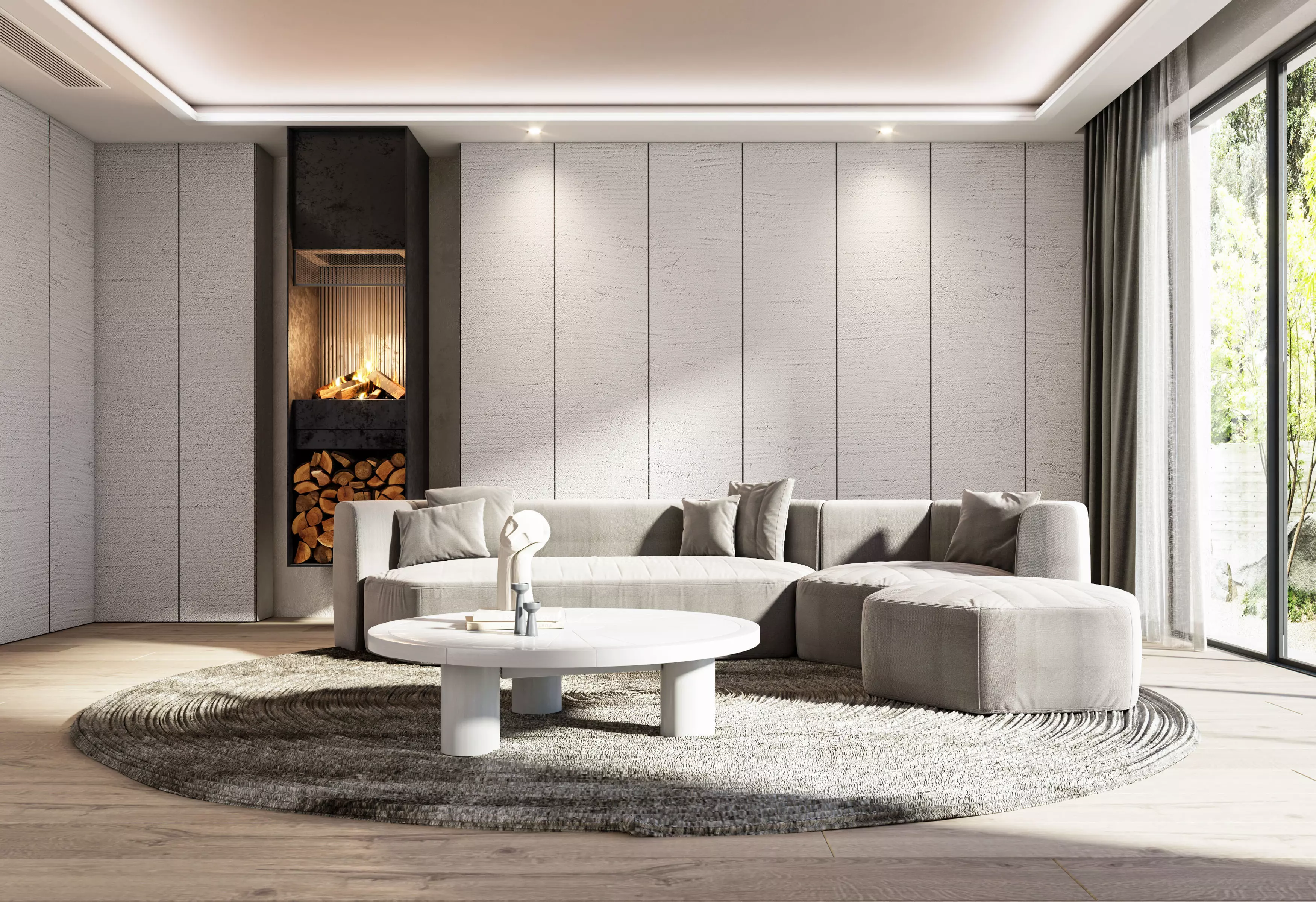 Minimalist living room 3D model_0