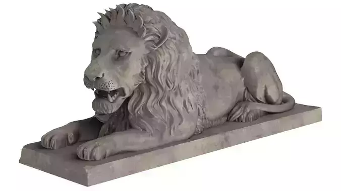 Stone Lion Sitting Sculpture