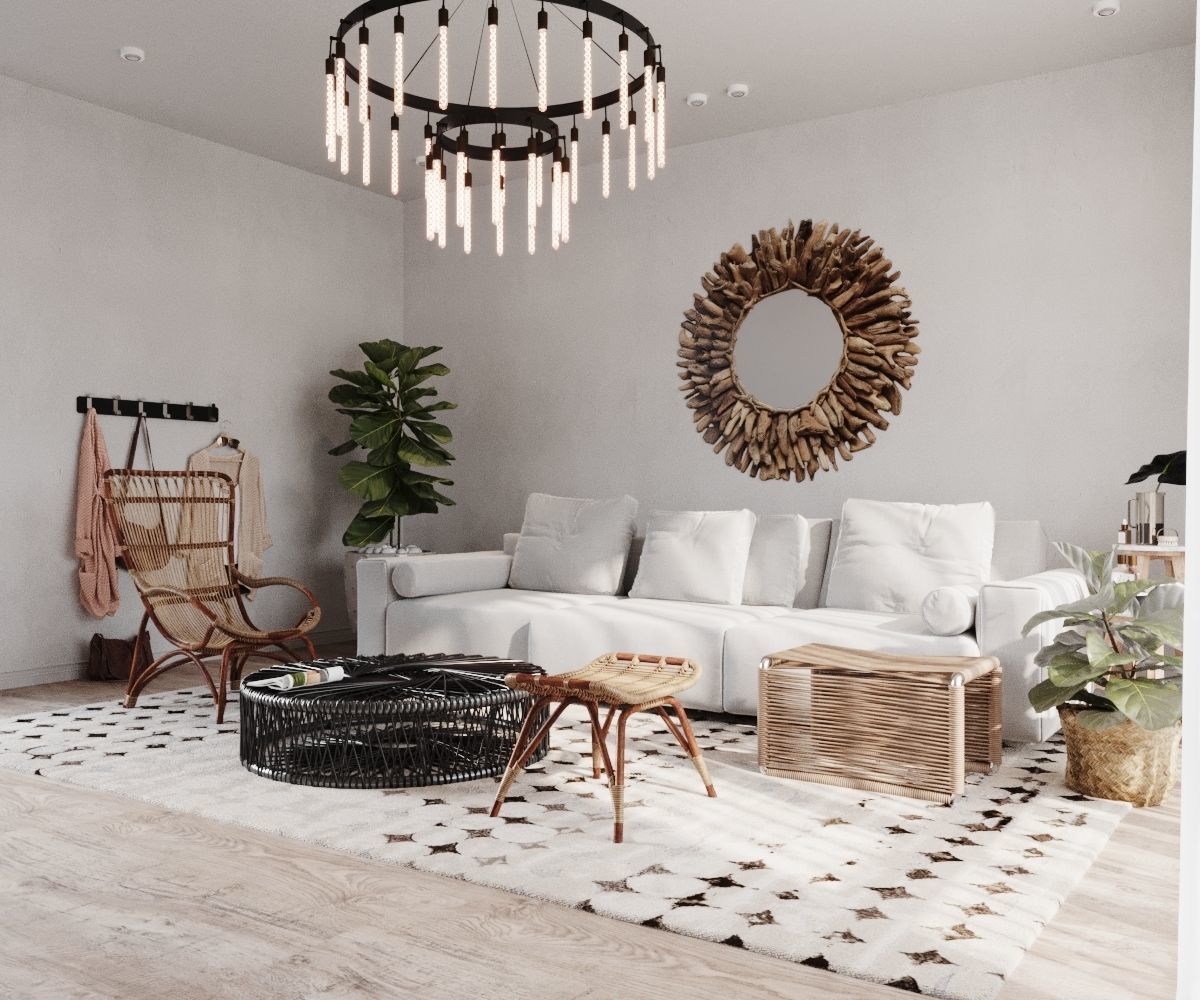 Living interior scene 3D model  Free 3D model_2
