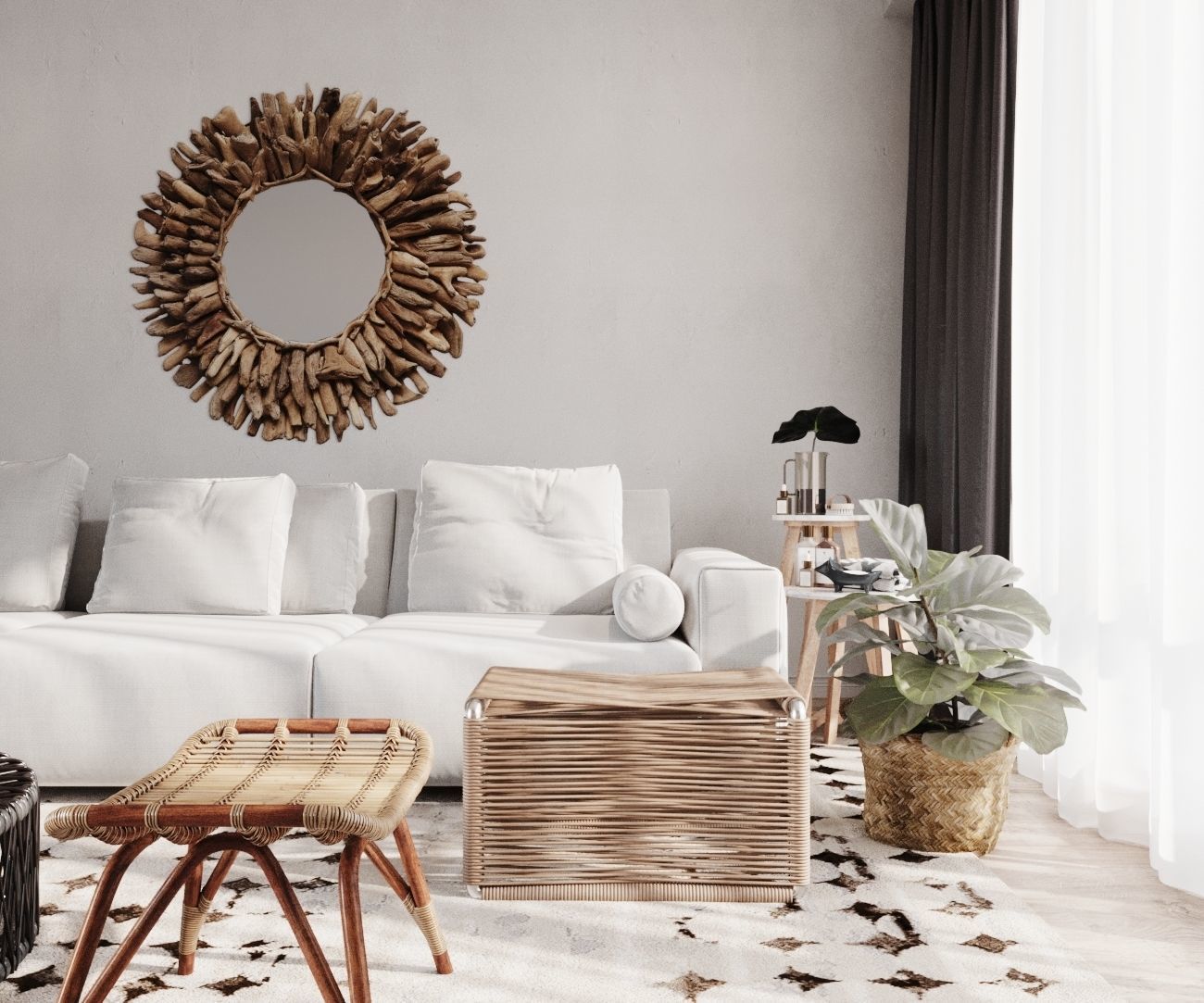 Living interior scene 3D model  Free 3D model_3