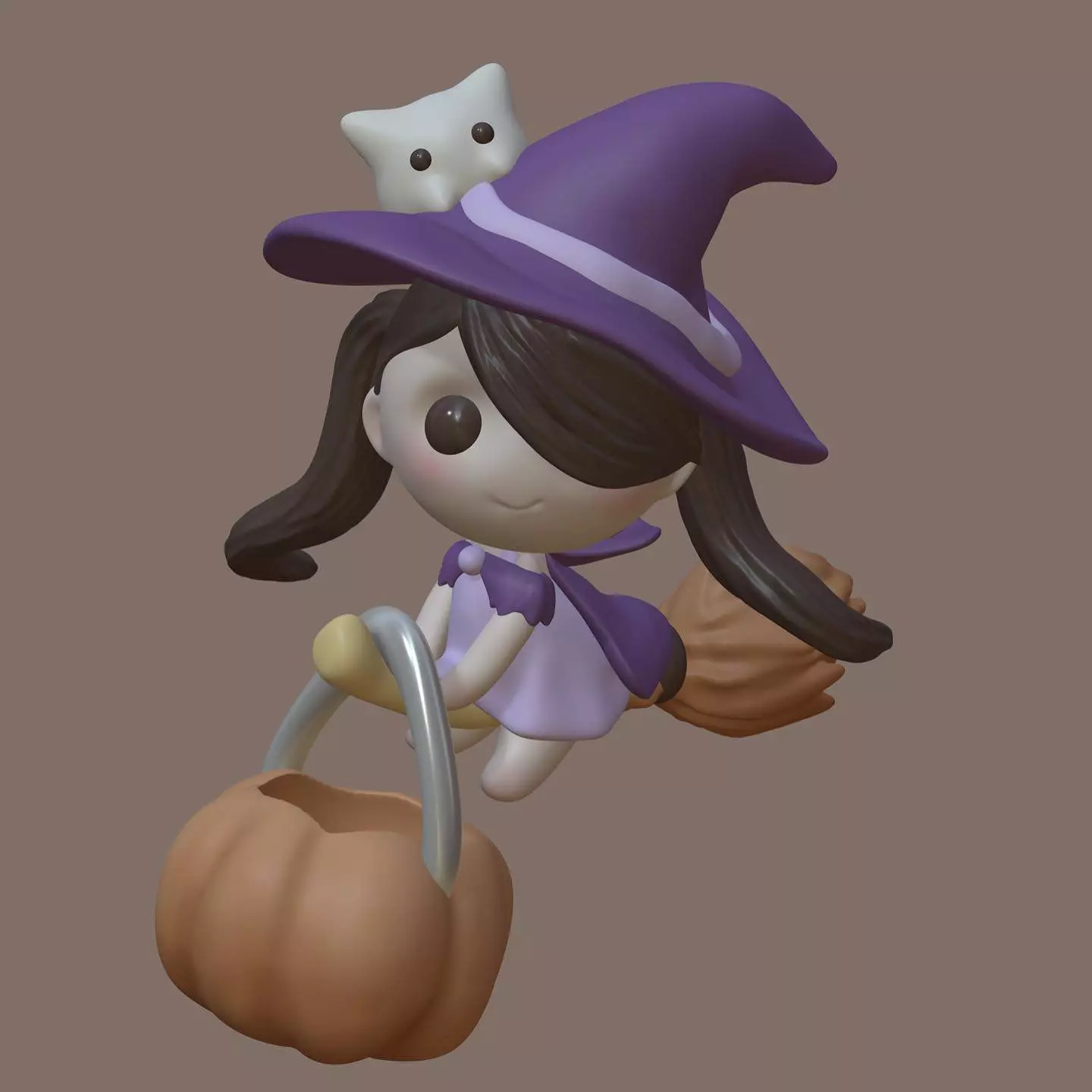 Lovely Halloween characters 3D print model_0