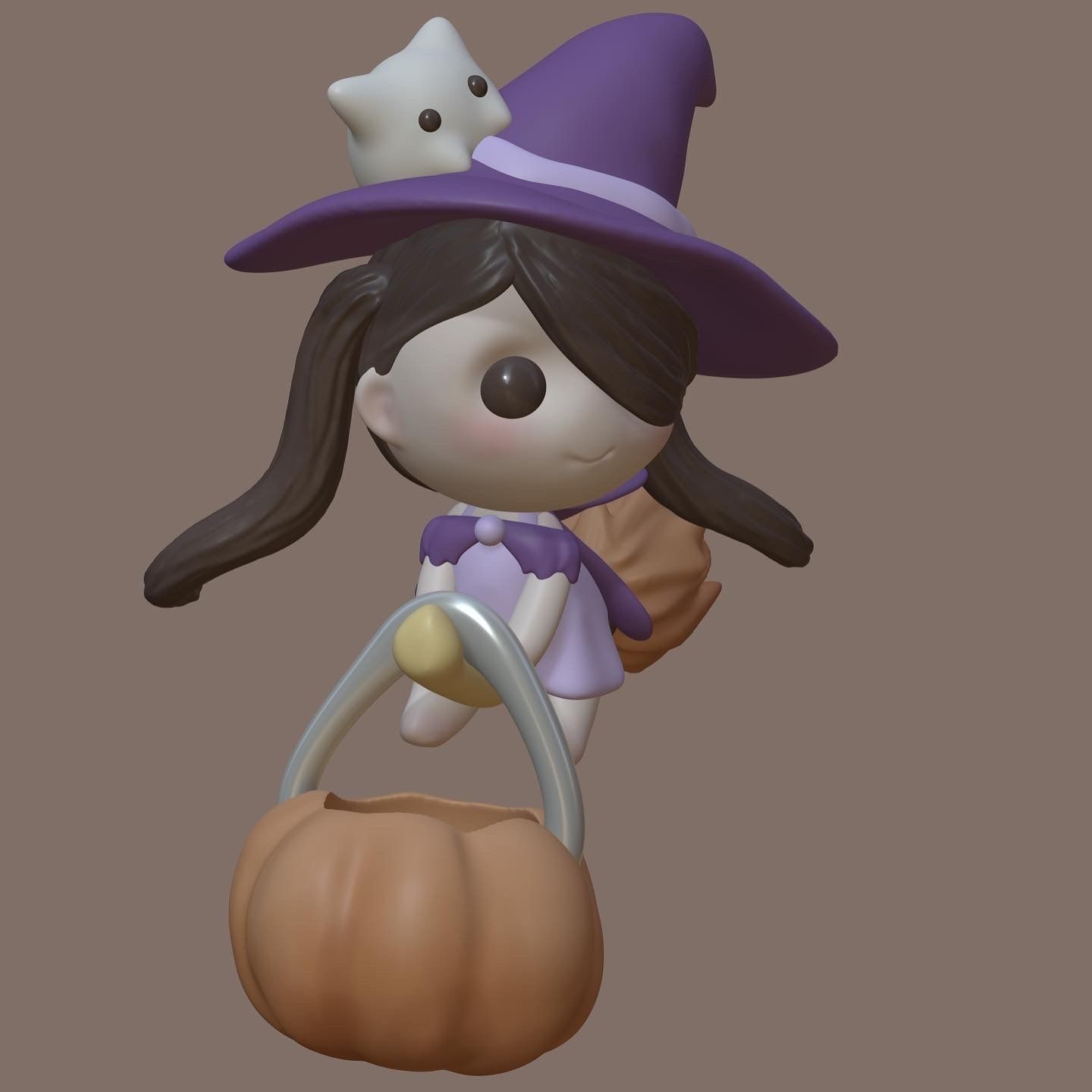 Lovely Halloween characters 3D print model_4