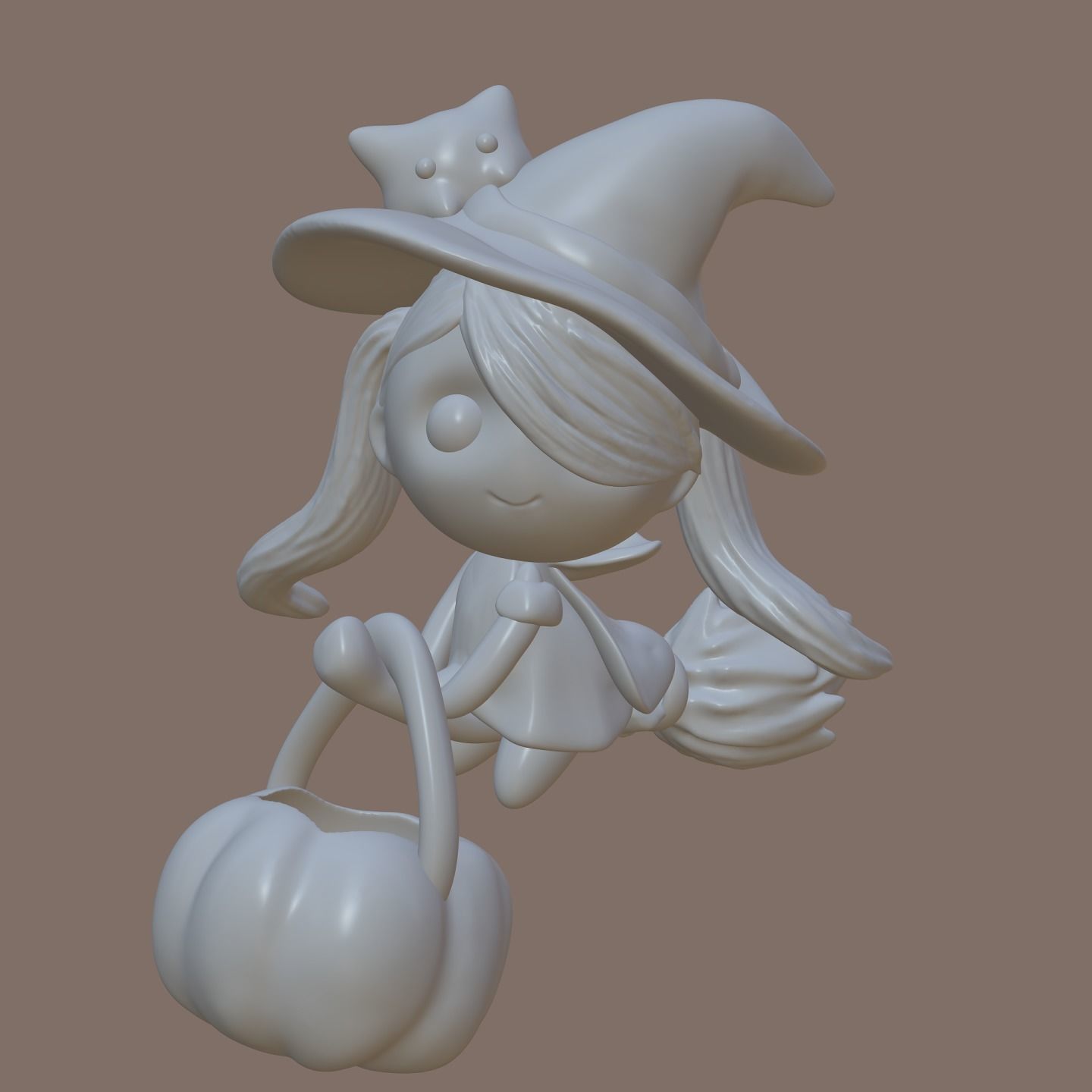 Lovely Halloween characters 3D print model_5