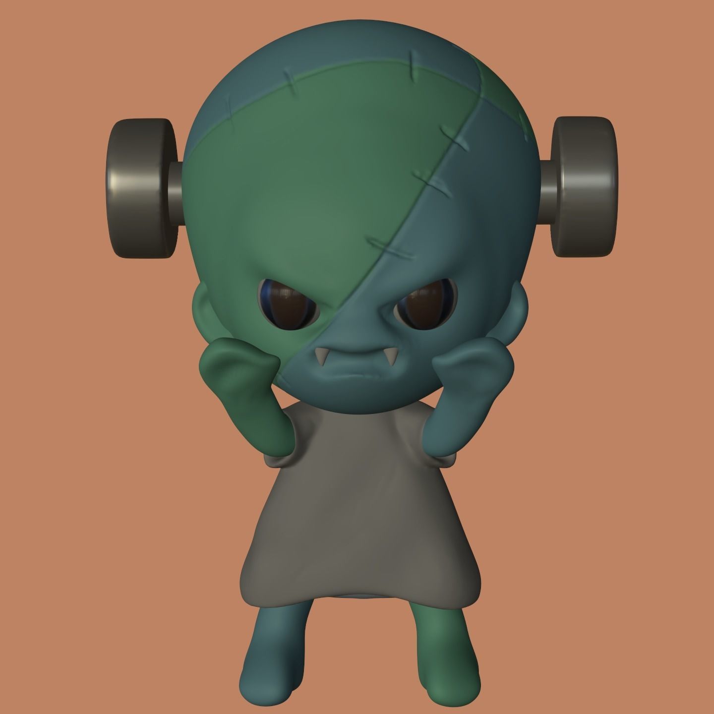 Lovely Halloween characters 3D print model_2