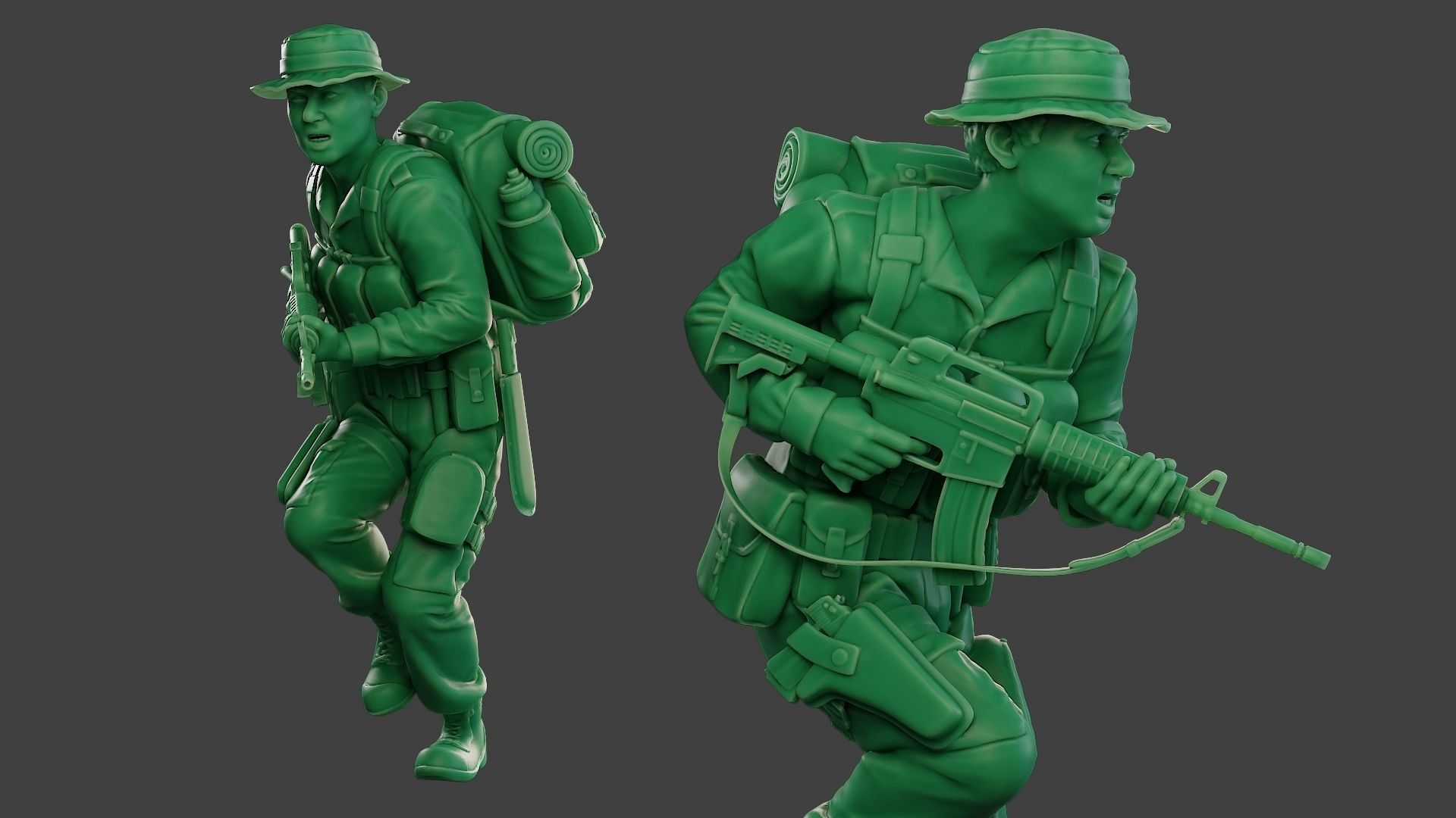 Modern Jungle Soldier Run2 MJS1 3D print model_1
