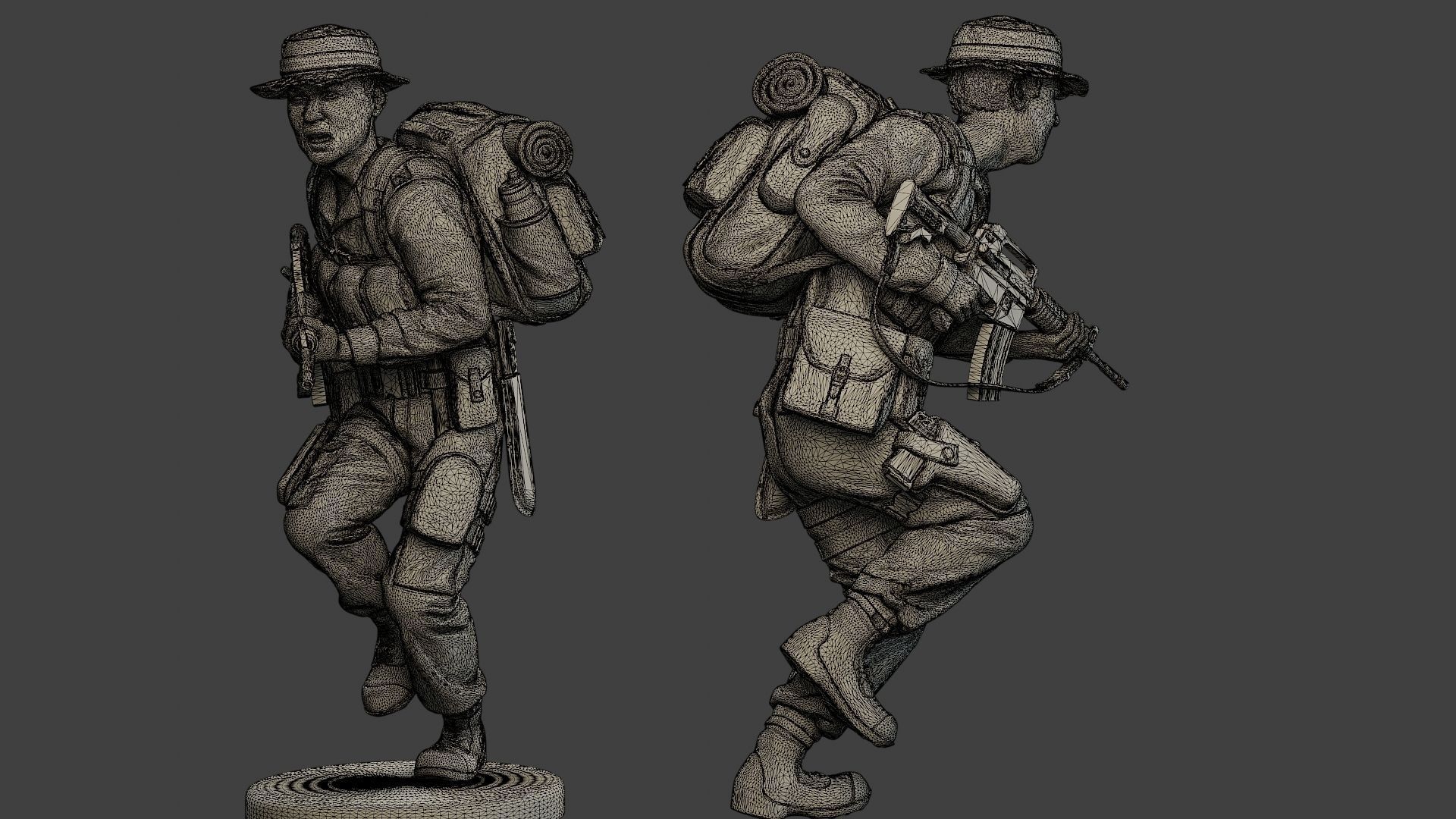 Modern Jungle Soldier Run2 MJS1 3D print model_12
