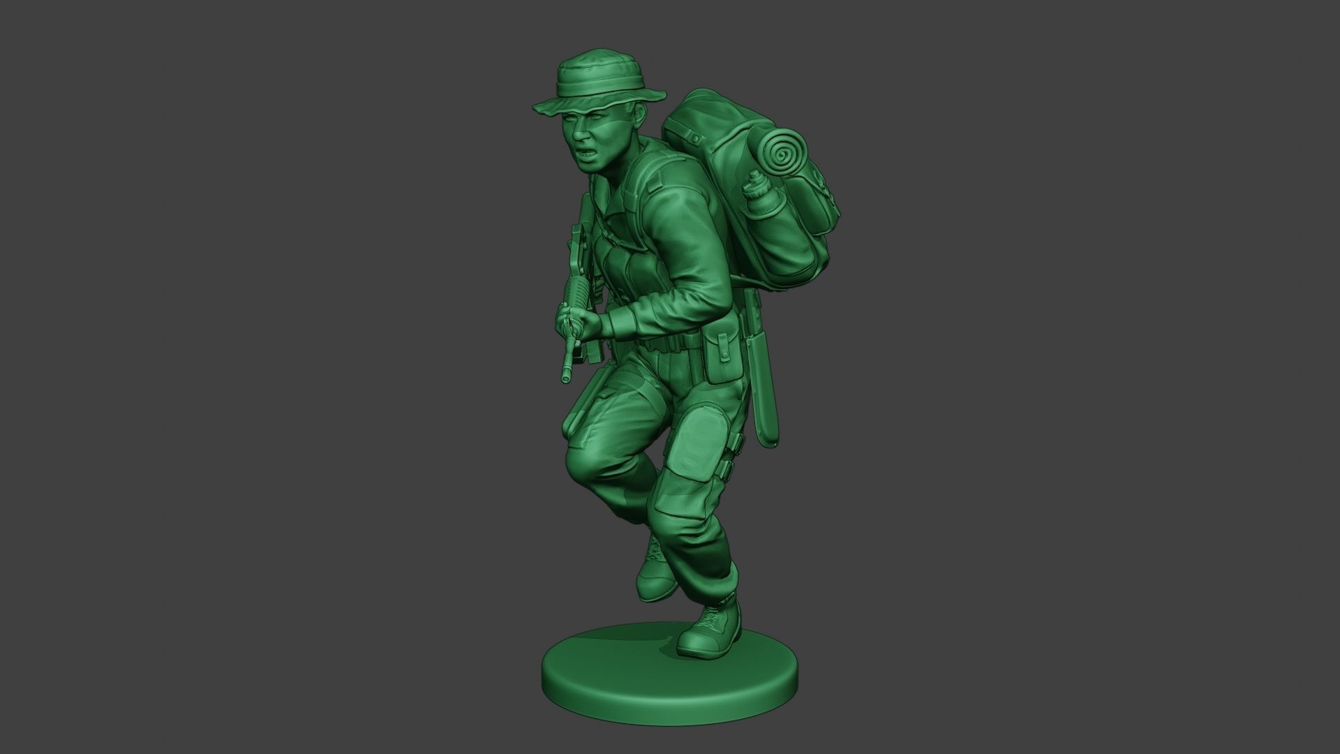 Modern Jungle Soldier Run2 MJS1 3D print model_2