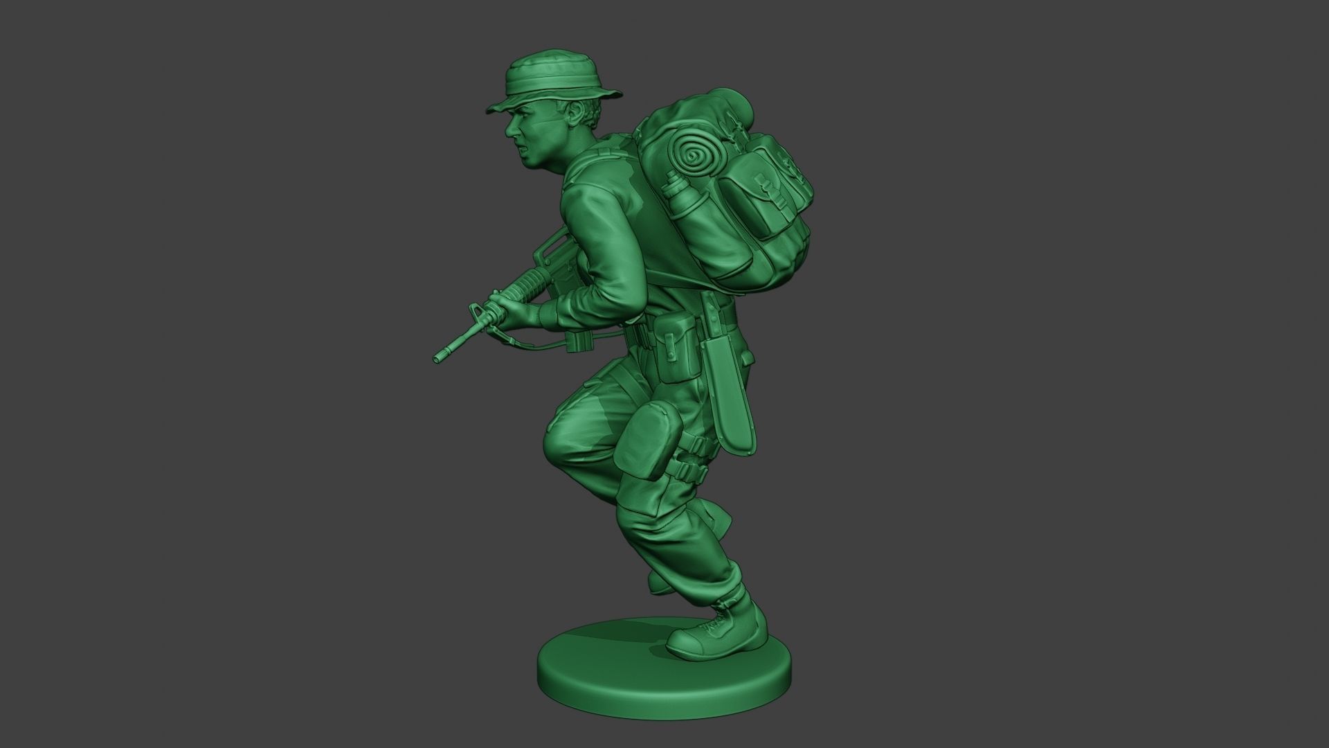 Modern Jungle Soldier Run2 MJS1 3D print model_3