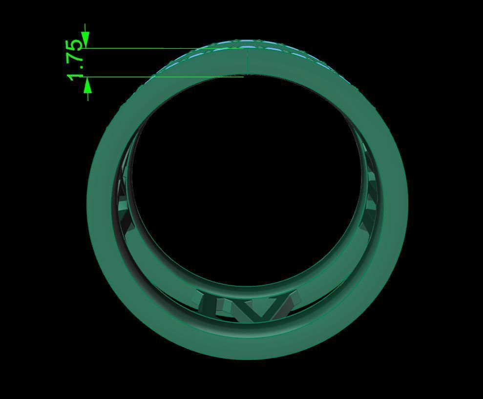 Roman Numeral Diamond Band Mix Size 3D print model_8