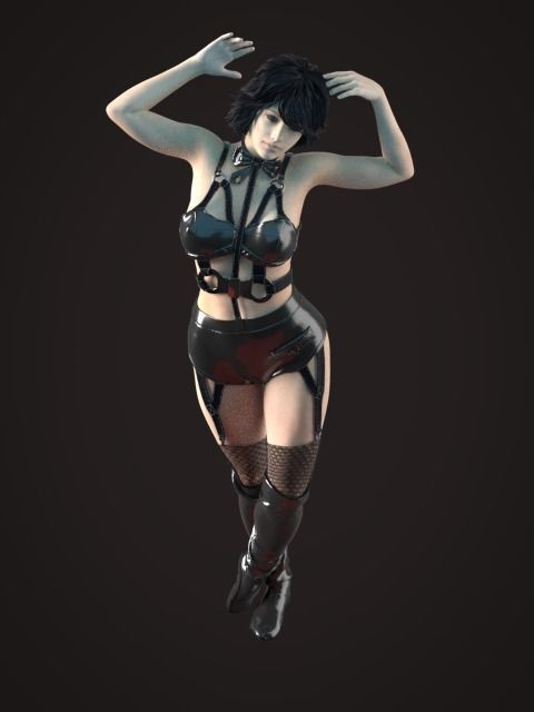 Sexy Latex Set 3D model_10