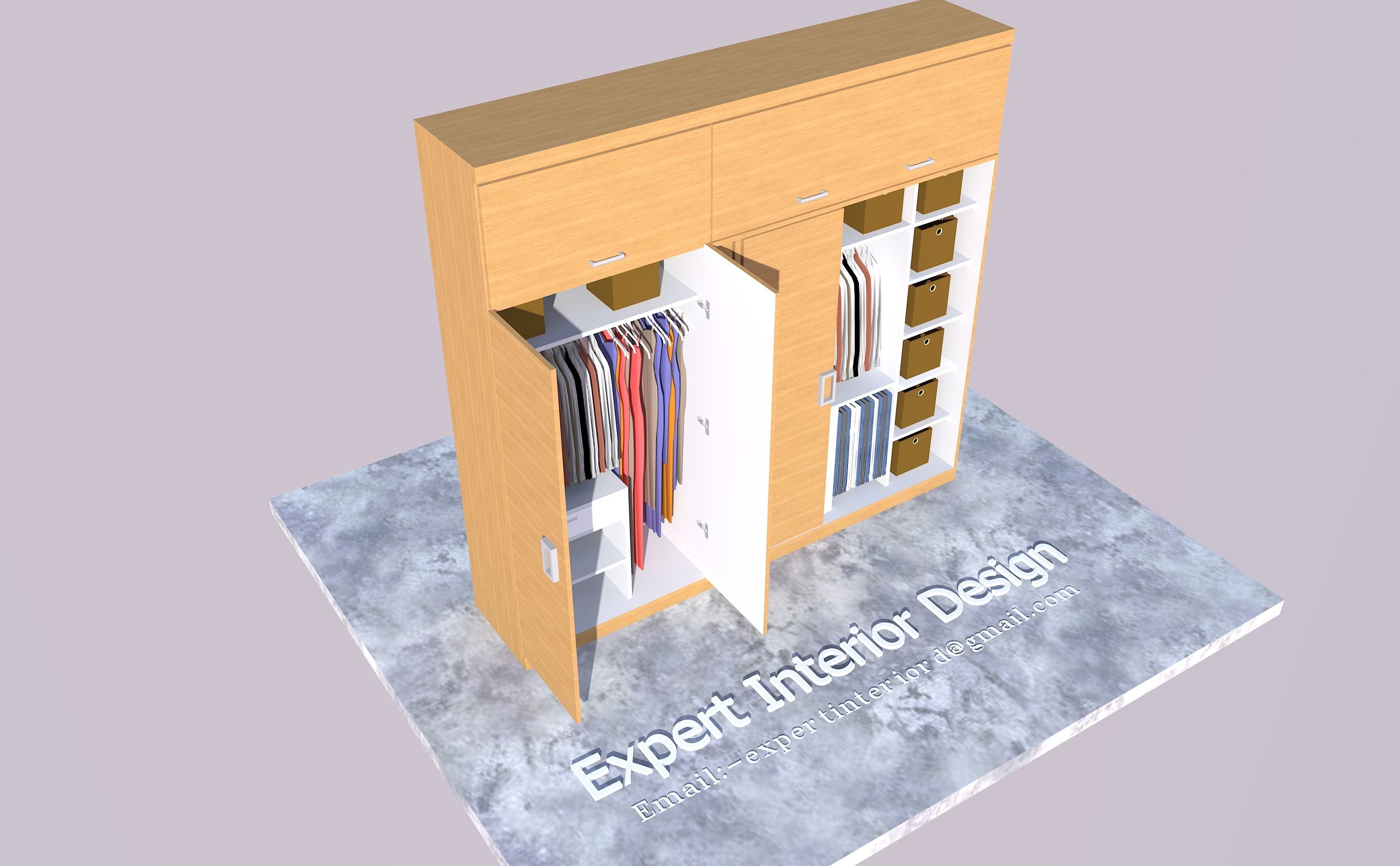 Modular Wardrobe Design for Home 3D print model_2