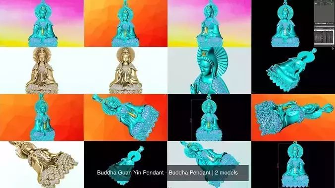 Buddha Guan Yin Pendant - Buddha Pendant 3D Model Collection