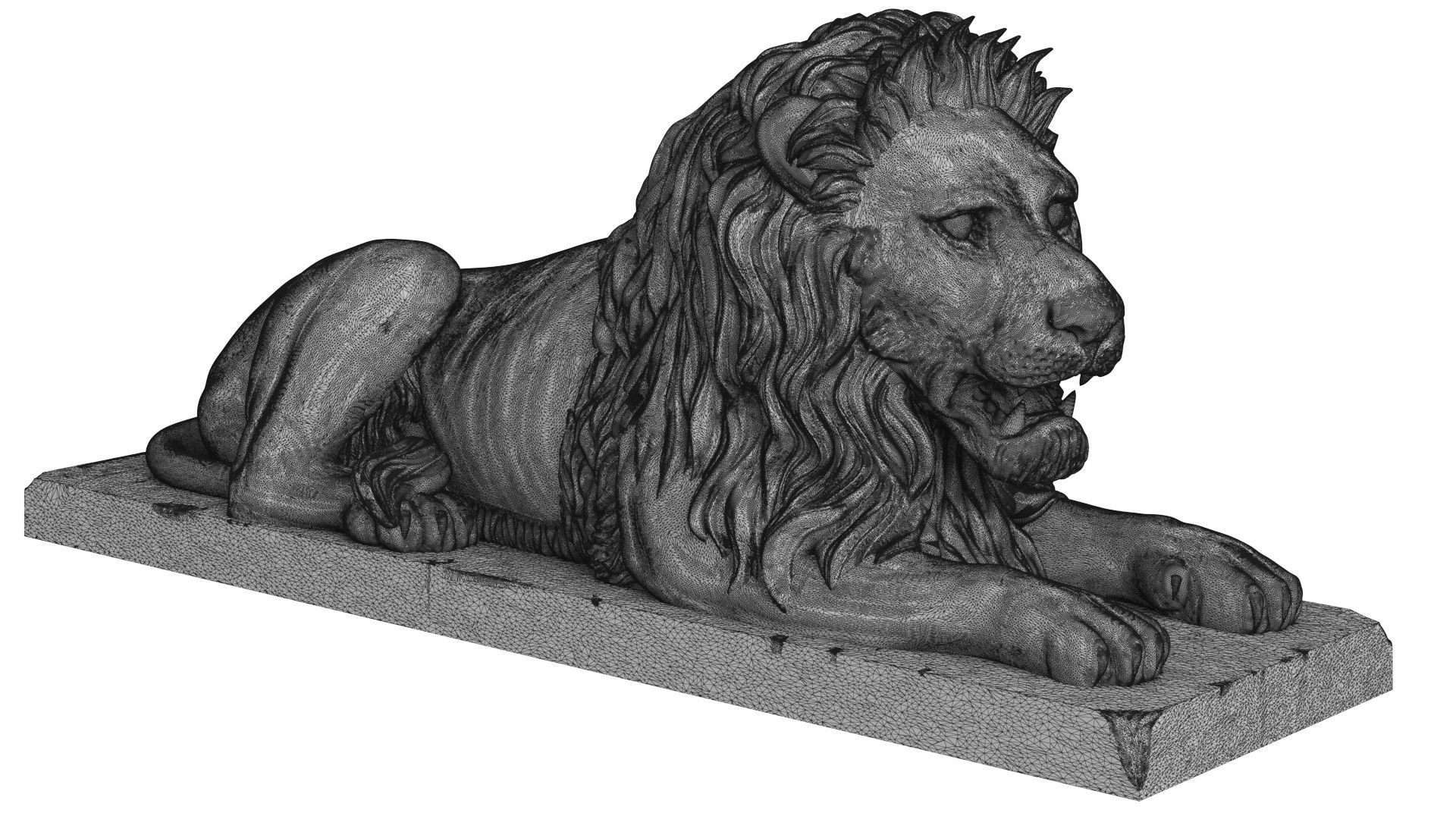 Lion Sculpture 3D model_11