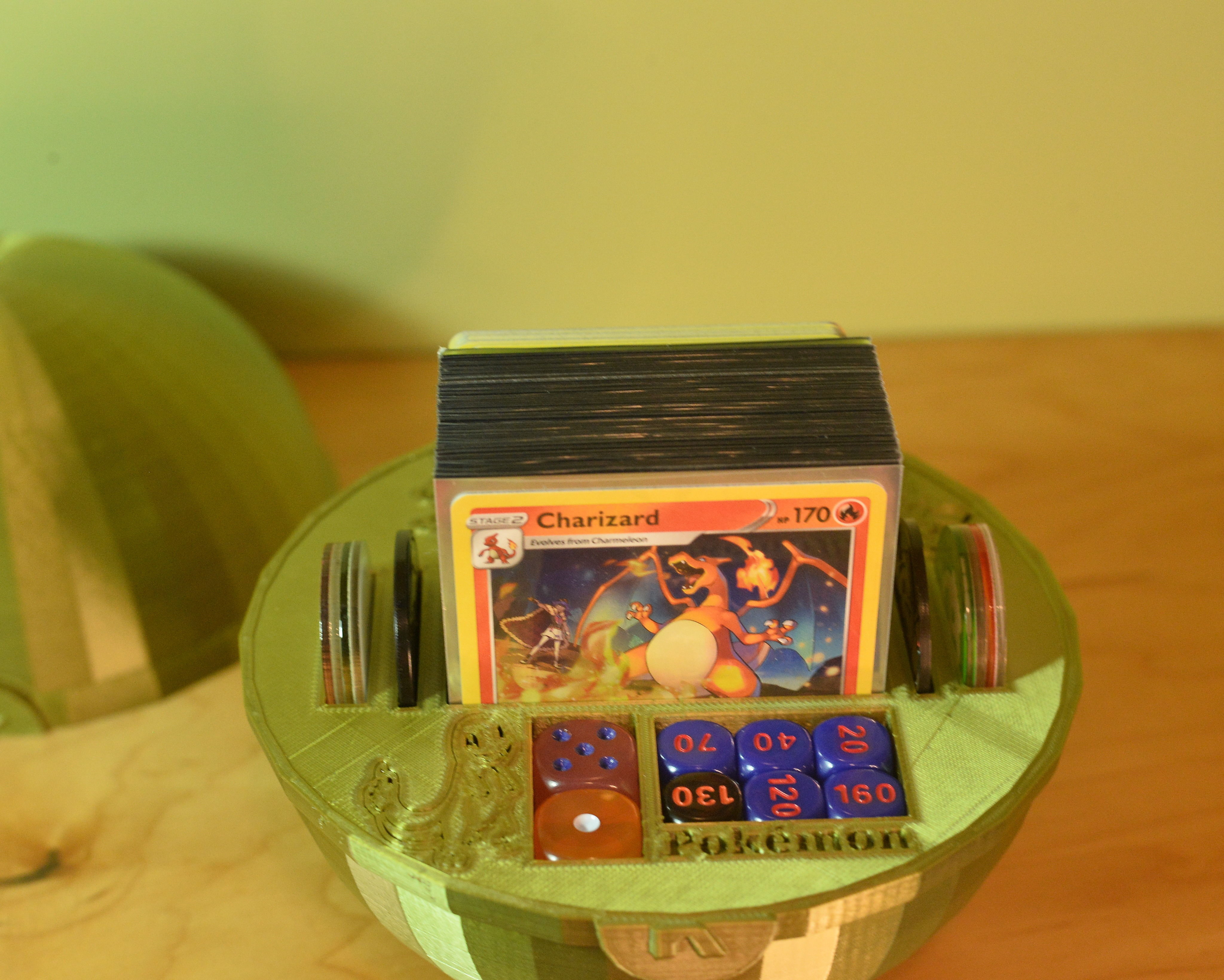 Pokeball Deck box holds sleeved cards and game pieces  3D print model_1