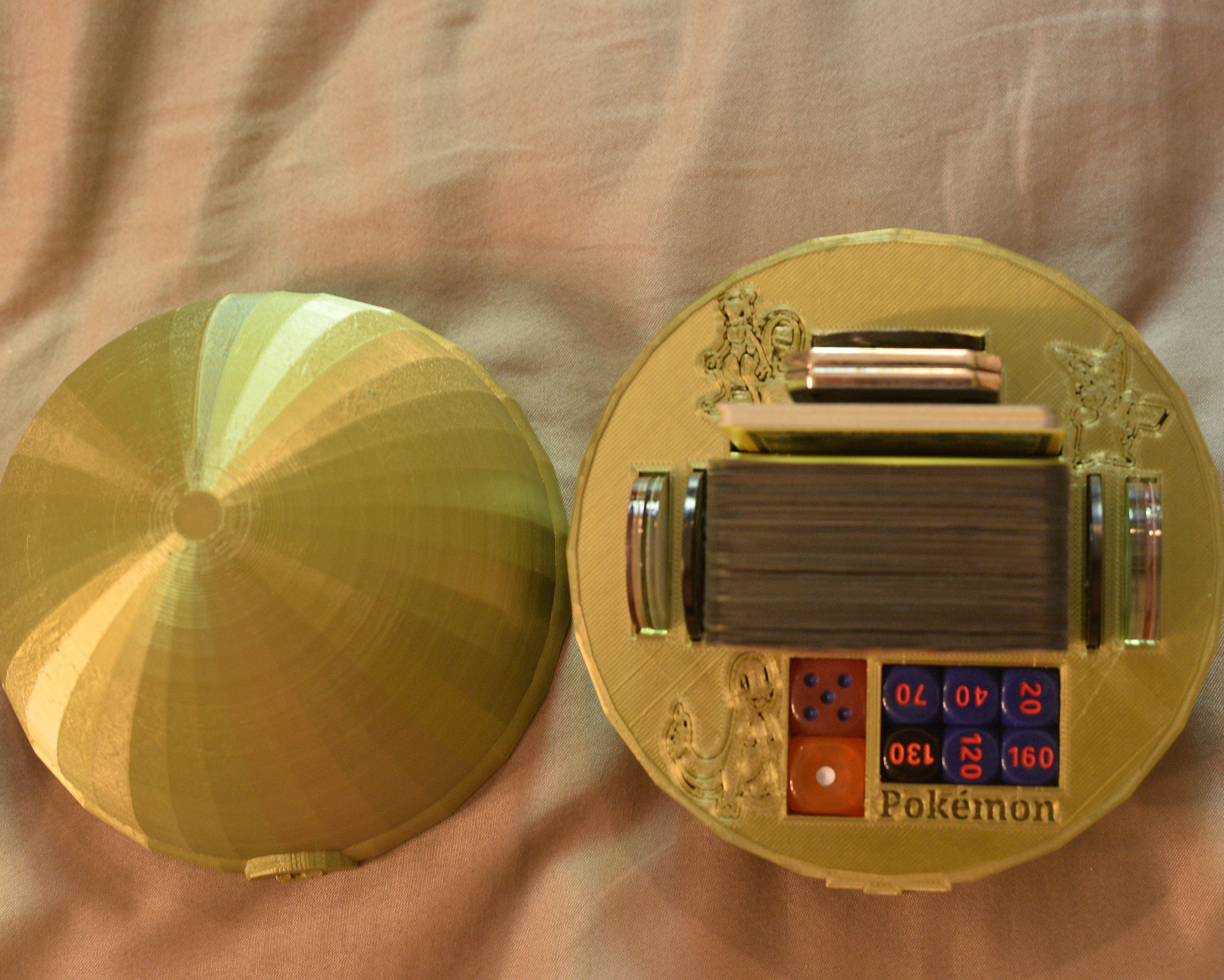 Pokeball Deck box holds sleeved cards and game pieces  3D print model_8