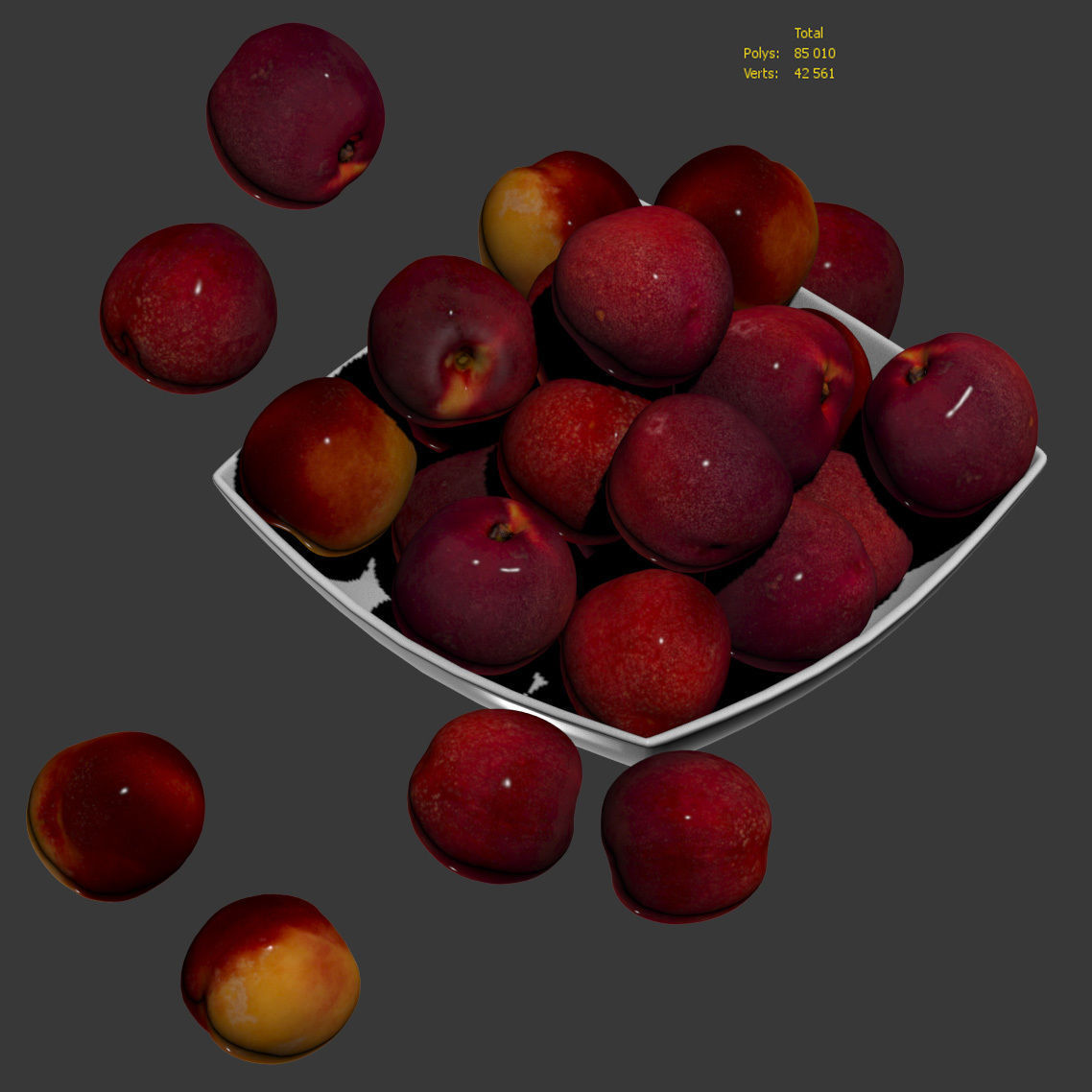 Nectarine v2 Low-poly 3D model_4