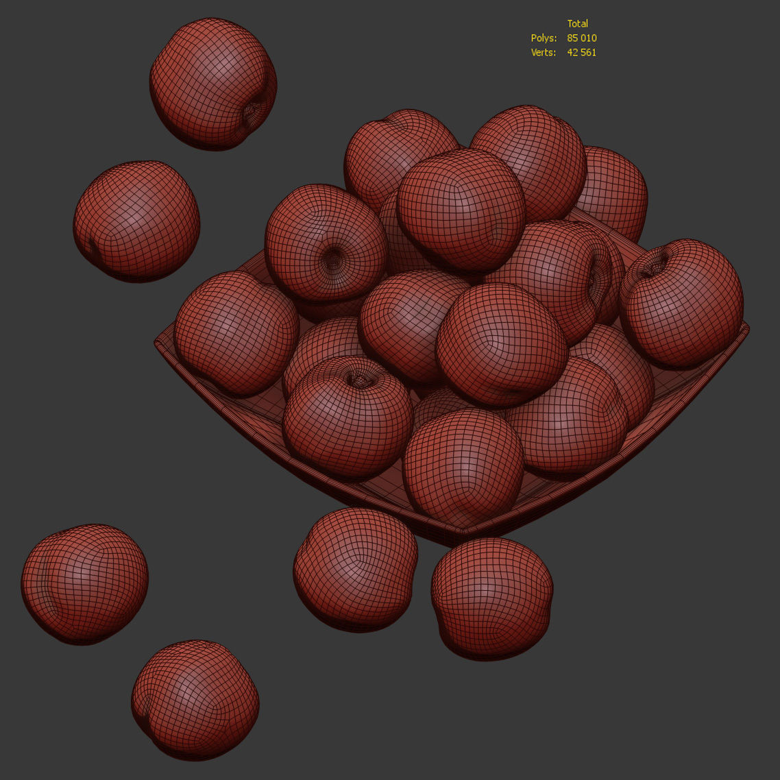 Nectarine v2 Low-poly 3D model_6