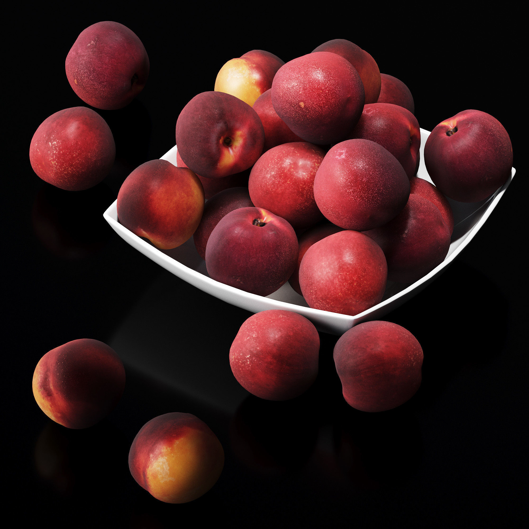 Nectarine v2 Low-poly 3D model_1